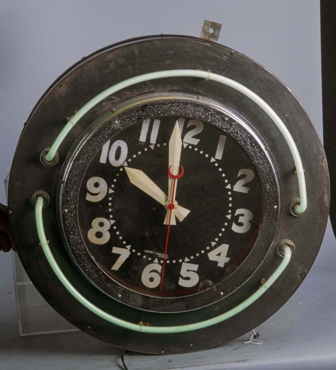 Robert K. Lewis &amp; Co. Round Neon Wall Clock
