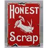 Image 1 : Honest Scrap Tobacco Porcelain Advertising Sign.