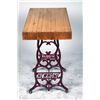 Image 2 : Butcher Block Table on Sewing Machine Stand