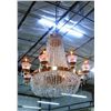 Image 1 : Large Copper Cut Glass Crystal Uplight Chandelier