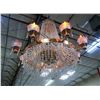 Image 2 : Large Copper Cut Glass Crystal Uplight Chandelier