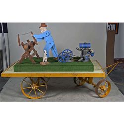 Motorized Country Fair Farmer and Dog Display.