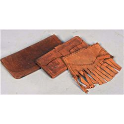 Lot Of 3 Leather Billfold Wallet Items: