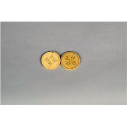 Lot of 2: Early Ivory Scrimshaw Gaming Chips.