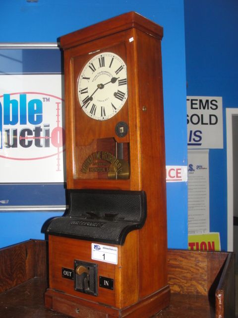 NATIONAL TIME RECORDER COMPANY LONDON ENGLAND PUNCH CLOCK - Able Auctions