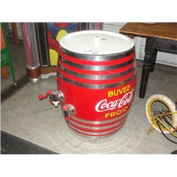 EARLY 1900S COCA COLA BARREL SYRUP DISPENSING COOLER