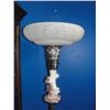 Image 2 : CHROME AND ART GLASS TORCHER FLOOR LAMP