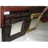 Image 1 : 2 DECORATIVE WALL MIRRORS; ONE FANCY GUILD FRAMED AND ONE CARVED MAHOGANY WINDOW BOX STYLE