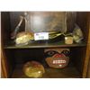 Image 1 : GROUP OF ASSORTED NATIVE COLLECTABLES; WOOD CARVED MASK, SMALL WOVEN BASKET, MOCCASINS, ETC