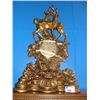 Image 1 : HEAVILY CARVED GILDED WOODEN STAG CLOCK - NEEDS INNER WORKINGS