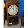 Image 1 : CARVED OAK CASED NEW HAVEN WALL CLOCK - MADE IN USA