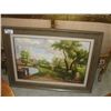 Image 1 : FRAMED ORIGINAL OIL ON CANVAS PAINTING SIGNED BY ARTIST BOTTOM RIGHT CORNER - COUNTRY FARM SCENE