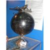 Image 1 : ART DECO INSPIRED POLISHED ALUMINUM AIRPLANE WORLD GLOBE DECORATIVE PIECE