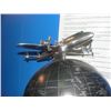 Image 2 : ART DECO INSPIRED POLISHED ALUMINUM AIRPLANE WORLD GLOBE DECORATIVE PIECE