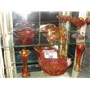 Image 1 : 13PCS OF VINTAGE ORANGE ART GLASS