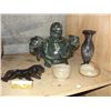 Image 2 : GROUP LOT OF ASSORTED ONYX, MARBLE AND STONE COLLECTABLES; VASES, BOWLS, ETC