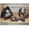 Image 1 : 3 VINTAGE ELECTRIC CLOCKS; 2 SHIP CLOCKS AND ONE STAGE COACH