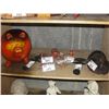 Image 1 : SHELF LOT OF ASSORTED EARTHEN WARES; LARGE CLAY PIG, DECORATIVE PIECES AND PRE-COLUMBIAN  STYLE