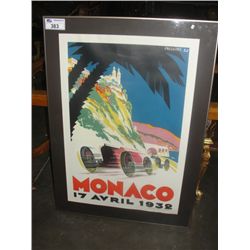 FRAMED MONICO RACE ADVERTISEMENT PRINT