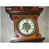 Image 2 : PORCELAIN FACED MAHOGANY CASED WALL CLOCK COMPLETE WITH BAROMETER AND THERMOMETER