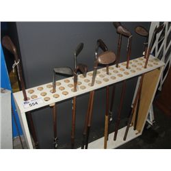 LOT OF 11 VINTAGE WOODEN SHAFT GOLF CLUBS