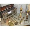 Image 1 : ANTIQUE CAST IRON ELECTRIC FIREPLACE AND BRASS COMPANION SET