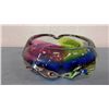 Image 1 : Heavy Hand Blown Art Glass Multi Color Bowl (3" high, 7" diameter)