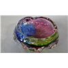 Image 3 : Heavy Hand Blown Art Glass Multi Color Bowl (3" high, 7" diameter)