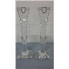 Image 1 : Pair of Heavy Crystal Designer Candle Holders (10" high)