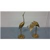 Image 1 : Pair of Solid Brass Cranes (12" and 7.5" high)