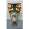 Antique Austrian Vase With Lady Portrait and Fruit Handles (12" high)