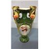 Antique Austrian Vase With Lady Portrait and Fruit Handles (8.75" high)