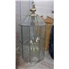 Image 1 : Large Glass and Brass Hanging Light (43" high)