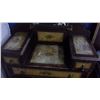 Image 4 : Antique Stenciled 3/4 Size Bed, Dresser With Mirror and Box Spring/Mattress