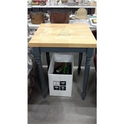 Natural Wood & Painted Butcher Style Table