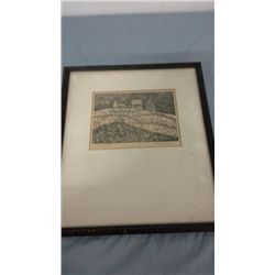 Vintage Framed Drawing (12.75  X 14.75  including frame)