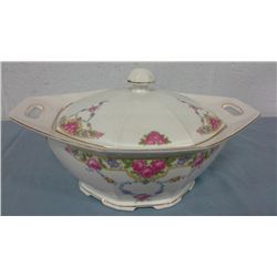 Victoria China Czechoslovakia Covered Vegetable Bowl