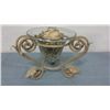 Image 1 : Glass and Metal Candle Holder