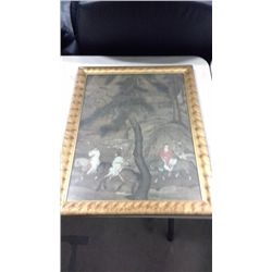 Framed Chinese Scene Print (20.5" X 26.75" including frame)