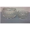 Image 1 : 2 Vintage Pressed Glass Bowls (6" and 5" diameters, 4" and 3" high)