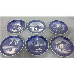 6 Royal Copenhagen Collector Plates (1973, 1974, 1975, 1976, 1977 and 1981)