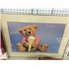 Image 1 : Framed Teddy Bear With Ice Cream Print