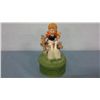 Image 1 : Vintage Spinning Musical Bisque Porcelain Figurine (7" high)