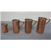 Image 1 : Set of 4 Copper Measuring Cups With Brass Handles