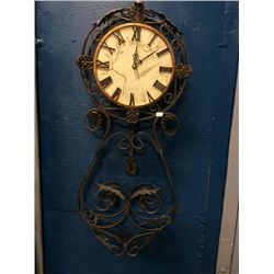 Wrought Iron Pendulum Wall Clock