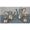 Image 1 : Heavy Pewter Coffee Pot, Teapot, Cream & Sugar (Coffee 9" high, Tea 6.5" high)