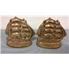 Image 2 : Pair of Heavy Brass Ship Book Ends