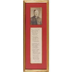 Sabine Baring-Gould Handwritten and Signed Hymn
