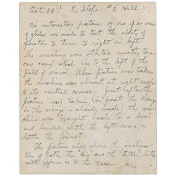 Wilbur Wright Handwritten Aviation Notes on Photograph Verso