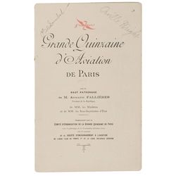 Orville Wright and Charles de Lambert Signed Program